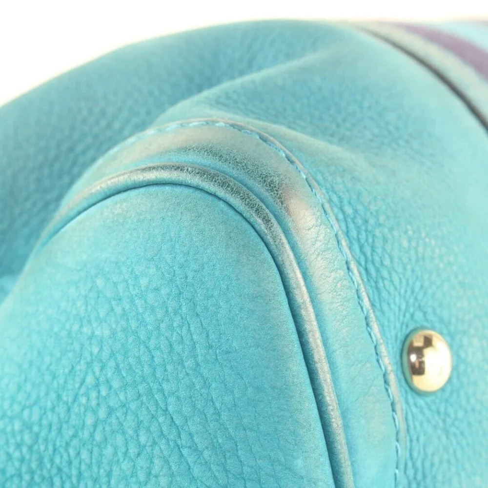 GUCCI Teal Nubuck Leather Boston Bag Joy 6GG1026K